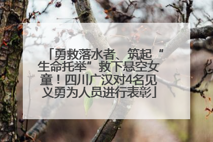 勇救落水者、筑起“生命托举”救下悬空女童！四川广汉对4名见义勇为人员进行表彰